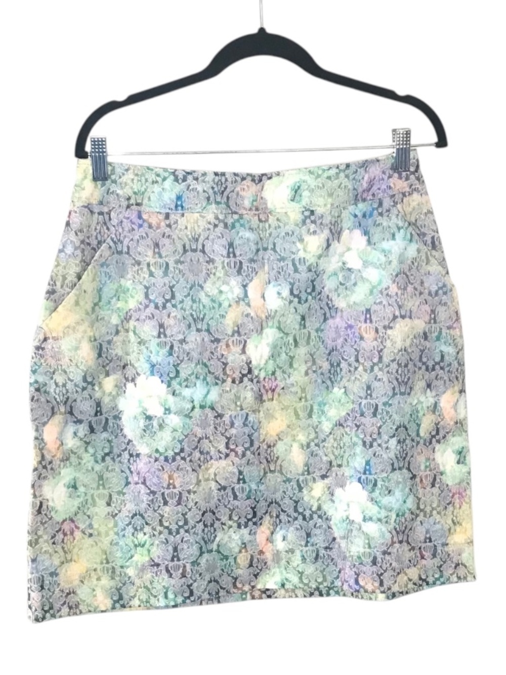 Création Milye Floral Jacquard Pencil Skirt L Made in Québec Canada
